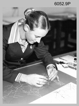 SPR Sharon (Jones) Treble scribing at the Army Survey Regiment 1979