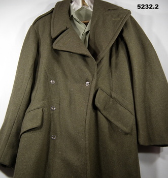 Khaki Woollen Great Coat and Khaki shirt.