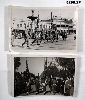 Soldiers with 38 Bn Regimental Colours.