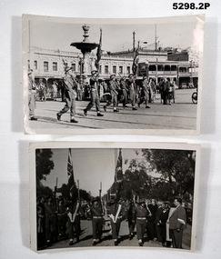 Soldiers with 38 Bn Regimental Colours.