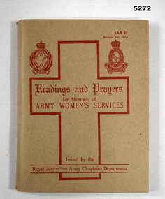 Book with Readings and Prayers for Army Women's'Services.