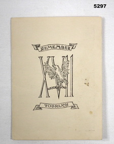 Postcard from Norman Huxley from Tobruk - front page.