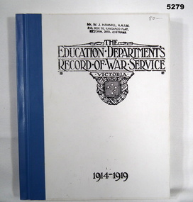 Facsimile of Victorian Education Department WW1 Records.