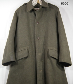 Army Great Coat, Khaki with colour patches.
