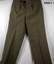 Two pairs of khaki army issue polyester long trousers.