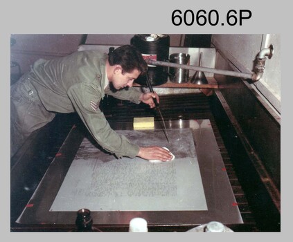 Printing plates prepared by technicians at the Army Survey Regiment, Fortuna Villa Bendigo. 1960s to 1980s