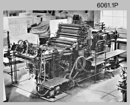 George Mann Printing Presses at the Army Survey Regiment, Fortuna Villa Bendigo. c1960s