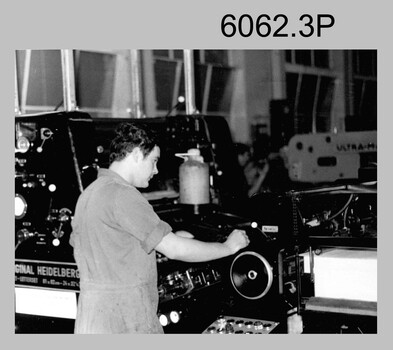Original Heidelberg Printing Press at the Army Survey Regiment, Fortuna Villa Bendigo. c1980s