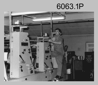 Komori Newkoni Printing Press at the Army Survey Regiment, Fortuna Villa, Bendigo. c1980s