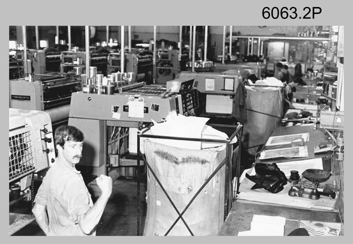 Komori Newkoni Printing Press at the Army Survey Regiment, Fortuna Villa, Bendigo. c1980s