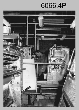 Printing Presses in operation at the Army Survey Regiment, Fortuna Villa, Bendigo. c1980s.