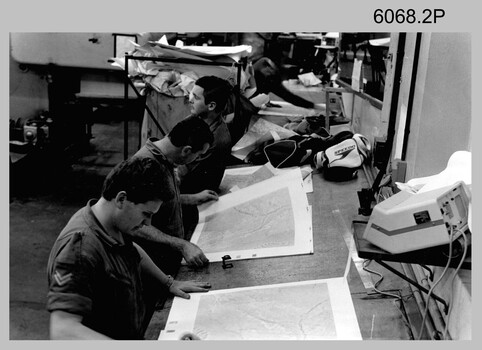 Quality checks by Printer Technicians at the Army Survey Regiment, Fortuna Villa Bendigo. c1980s