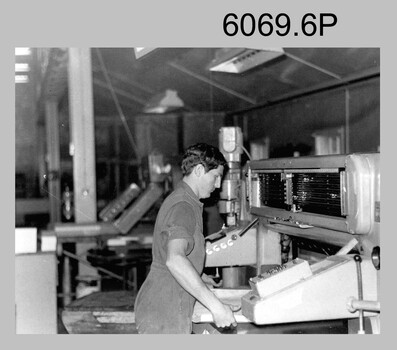 Bulk printed maps trimmed by Printer Technician at the Army Survey Regiment. Fortuna Villa Bendigo. c1980s