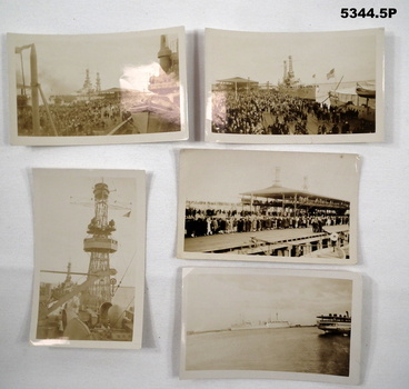 Five photos of US Navy ships visiting Australia 1925.