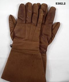 Pair brown leather flying gloves