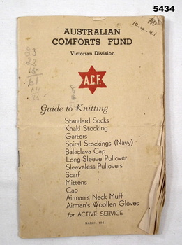 Booklet- Guide to knitting for the troops.