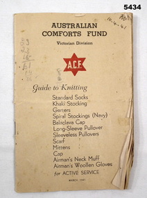 Booklet- Guide to knitting for the troops.