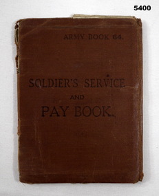 Soldiers brown cloth pay book 1945