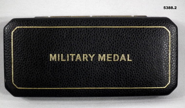 Medal case for Military Medal with ribbon.