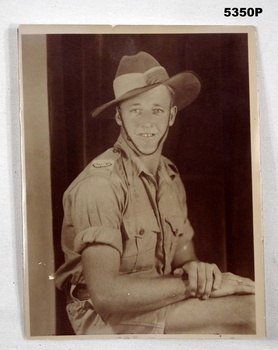 Sepia coloured portrait of a soldier.