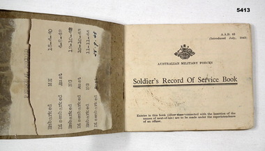 Book - BOOK, RECORD OF SERVICE, 29.2.1940