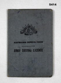 Australian Army Drivers licence WW2