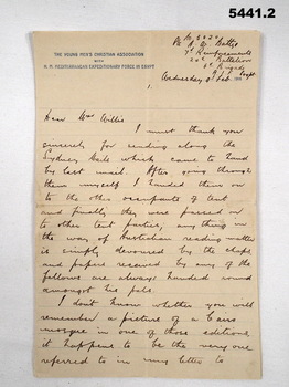 Two letters written by Albert BATTYE WW1 