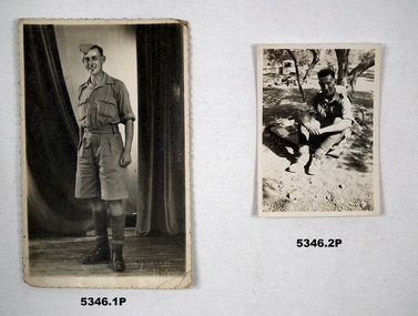 Black & White photos of WW2 soldier.