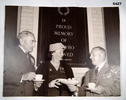 Photograph with 2 men and a woman in Mitcham RSL