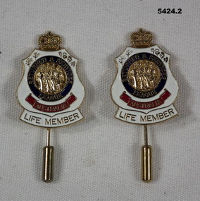 Two life membership badges RSL