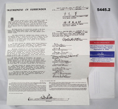 Copy of Japanese WW2 surrender documents.