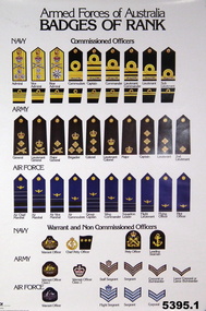 Three posters depicting Badges of Rank.