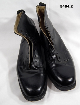 Black leather parade ground boots. RAN