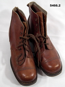 Pair of brown army boots WW II
