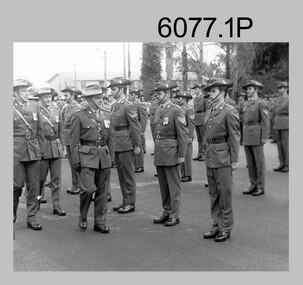 CO Handover Parade at the Army Survey Regiment, Fortuna Villa, Bendigo. 1985.