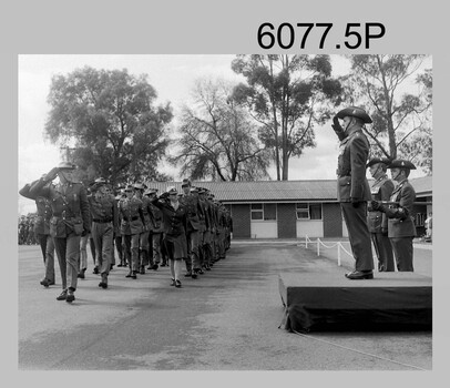 CO Handover Parade at the Army Survey Regiment, Fortuna Villa, Bendigo. 1985.