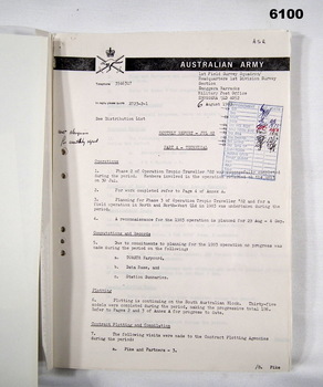 A Report of the activities of 1 Fd Svy Sqn Jul - Sep 78 first page shown