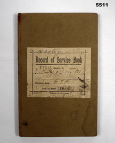 Hard cover Record of Service book.
