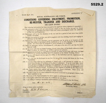Letter outlining details of initial recruitment.