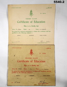 Two Army education certificates.