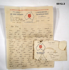 Letter from solder Chris McKinley.