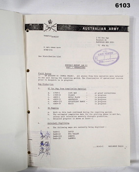 A Report of the activities of 2 Fd Svy Sqn May 81 - Aug 81 first page shown