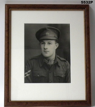 framed portrait of an Army Soldier.