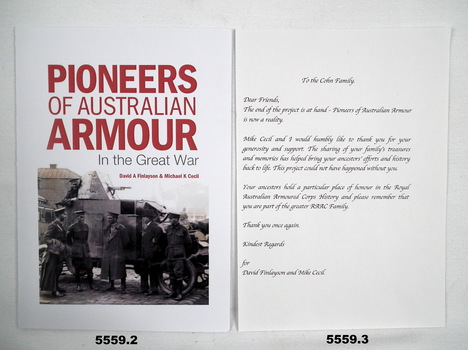 Story of the Australian Mechanised Units WW1 and letter.