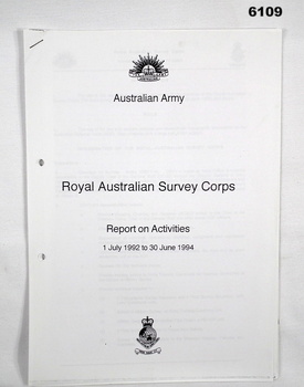 10 Page A4 Report on RASvy activities Jul 92 - Jun 94