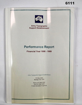 A4 Performance Report Army Topographic Support Agency 91/92