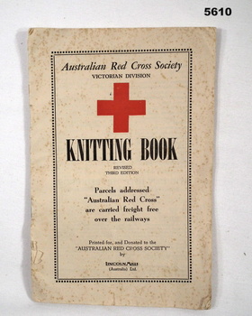 Red Cross Society knitting pattern booklet. 