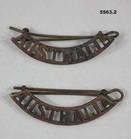 "Australia Badge", copper coloured.