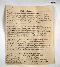 Handwritten poem titled Censor by J.B. PERRY
