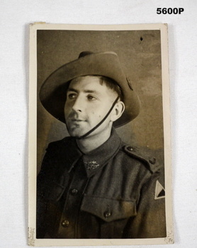 Photograph of an Australian soldier on a postcard 